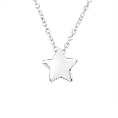 Coliere Argint 925 - colier-stea-argint-925-design-minimalist-elegant