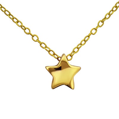 Coliere Argint 925 placate cu Aur 24K - colier-star-stea-argint-925-placat-cu-aur-design-minimalist