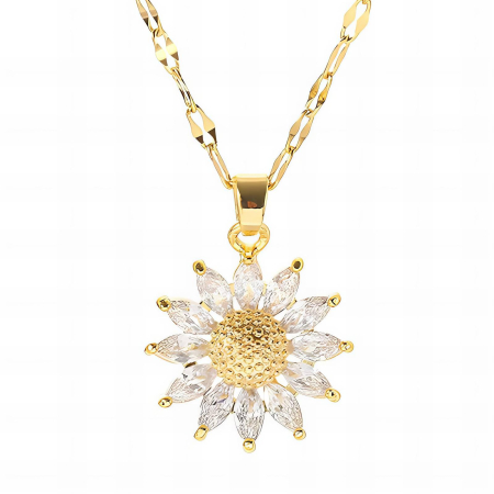 Colecții Waterproof - colier-sunflower-floarea-soarelui-placat-aur-18k-otel-inoxidabil-waterproof-nobelini