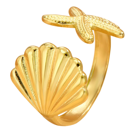 Colecții Waterproof - inel-stea-mare-scoica-placat-aur-18k-otel-inoxidabil-waterproof-nobelini