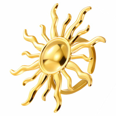 Inele - inel-sun-soare-aur-18k-reglabil-otel-inoxidabil-waterproof-nobelini