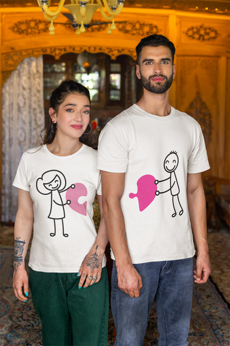 Set 2 tricouri pentru cuplu bumbac 100% [1]