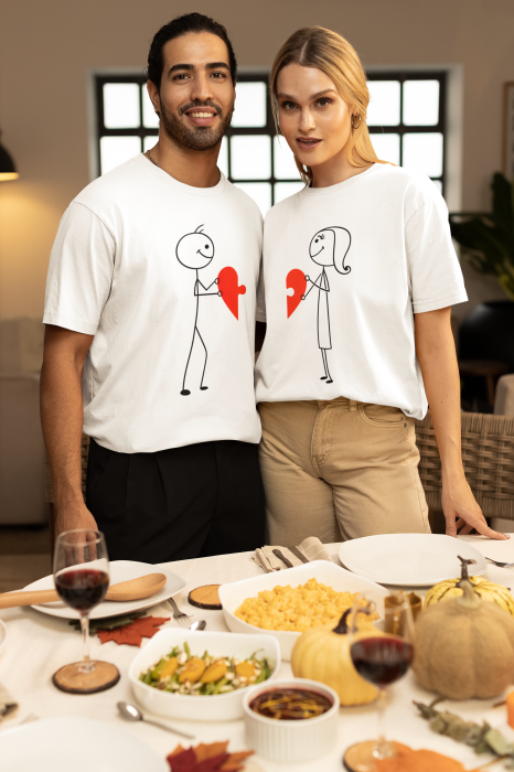 Set 2 tricouri pentru cuplu bumbac 100% [1]