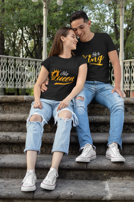 Set 2 tricouri pentru cuplu bumbac 100% [1]