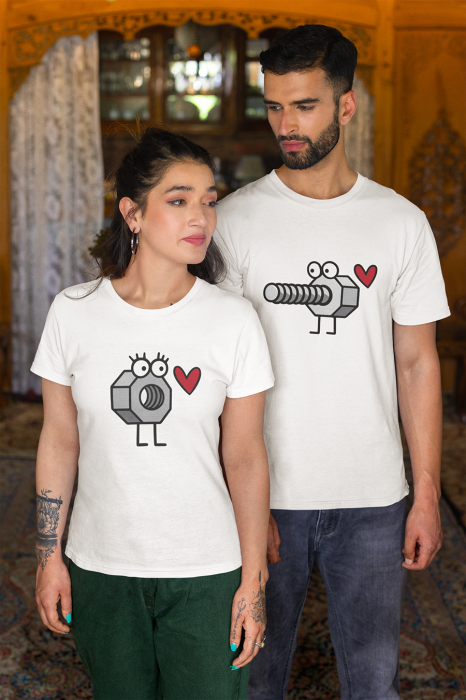 Set 2 tricouri pentru cuplu bumbac 100% [1]