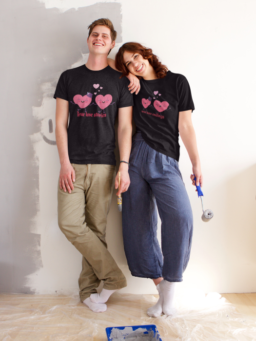 Set 2 tricouri pentru cuplu bumbac 100% [1]