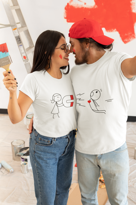 Set 2 tricouri pentru cuplu bumbac 100% [1]