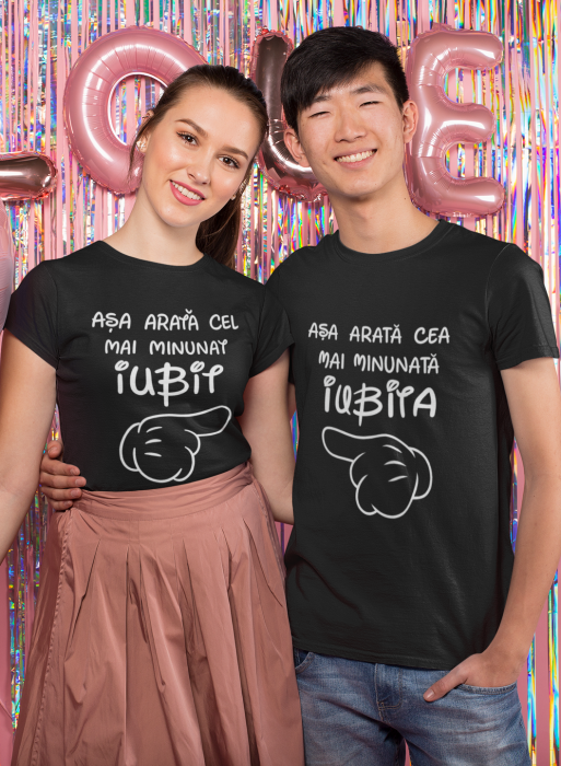 Set 2 tricouri pentru cuplu bumbac 100% [1]