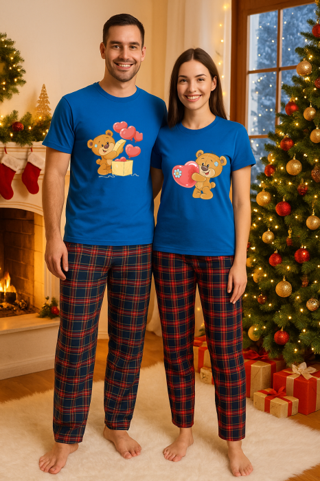 Set Craciun in doi – tricou si pantaloni pijamale, bumbac, tematica sarbatori si Craciun [1]