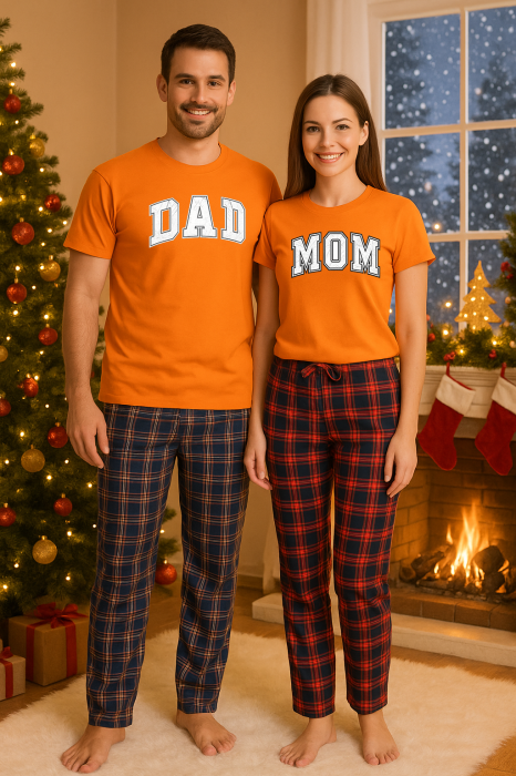 Set Craciun in doi – tricou si pantaloni pijamale, bumbac, tematica sarbatori si Craciun [1]