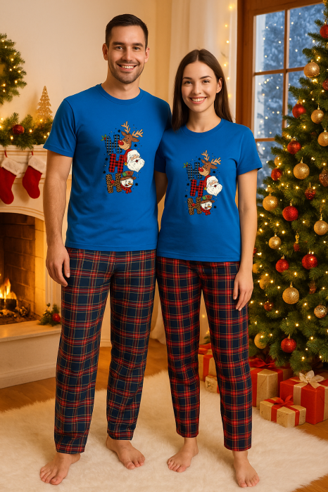 Set Craciun in doi – tricou si pantaloni pijamale, bumbac, tematica sarbatori si Craciun [1]