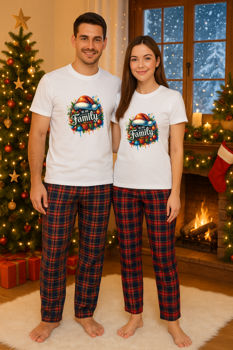 Set Craciun in doi – tricou si pantaloni pijamale, bumbac, tematica sarbatori si Craciun [1]