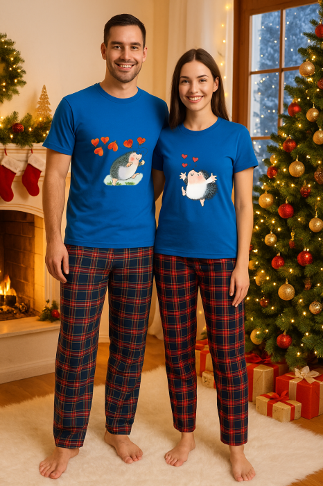 Set Craciun in doi – tricou si pantaloni pijamale, bumbac, tematica sarbatori si Craciun [1]