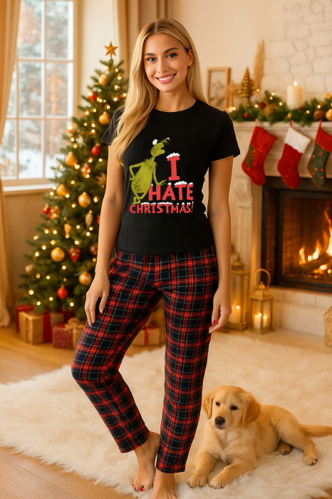 Set pijamale femeibumbac Colectia Grinch Christmas, sarbatori de Craciun [1]