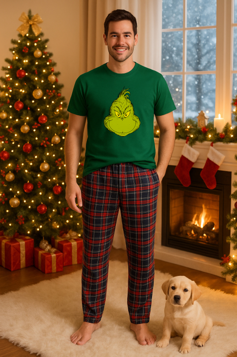 Set pijamale barbati bumbac Colectia Grinch Christmas, sarbatori de Craciun [1]