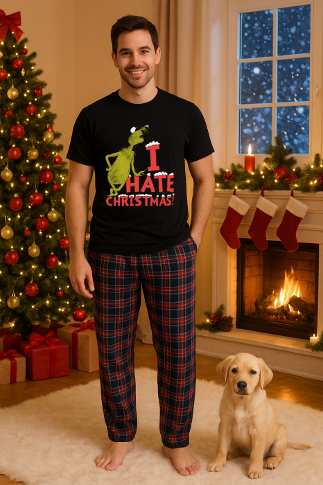 Set pijamale barbati bumbac Colectia Grinch Christmas, sarbatori de Craciun [1]