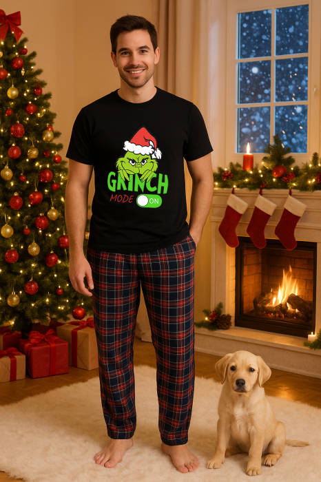 Set pijamale barbati bumbac Colectia Grinch Christmas, sarbatori de Craciun [1]