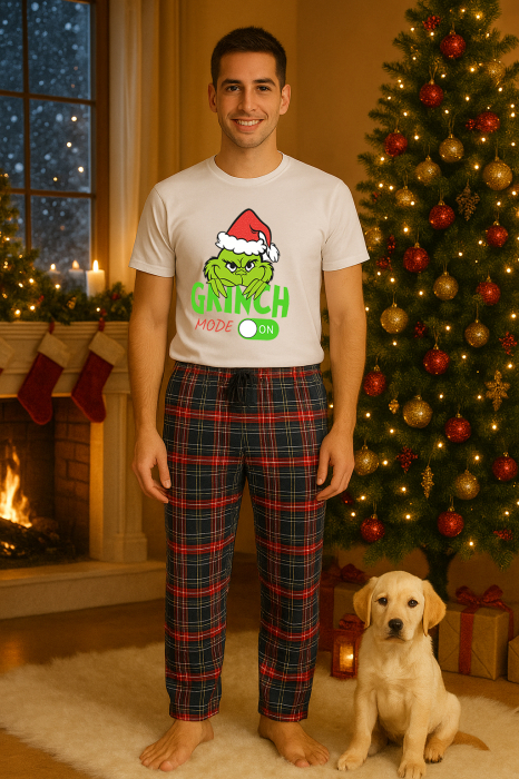 Set pijamale barbati bumbac Colectia Grinch Christmas, sarbatori de Craciun [1]