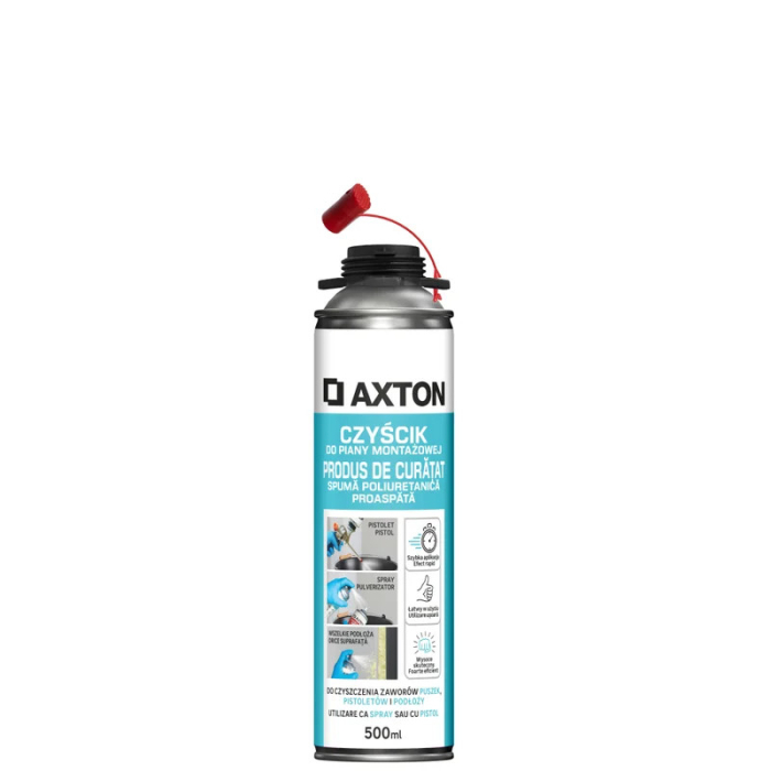 Spray CLEANER pentru indepartarea spumei poliuretanice neintarite, Axton, 500 ml [1]