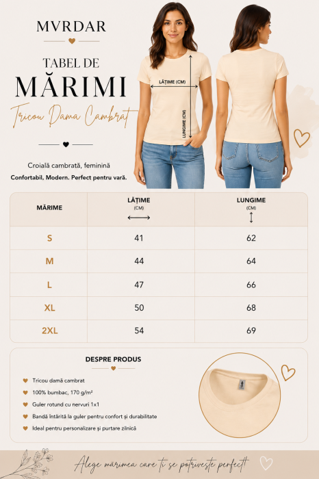 Tricou dama cambrat de vara din bumbac 100% pentru vacanta, concediu si tinute casual [2]