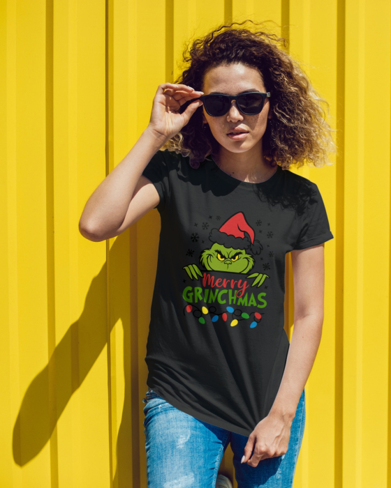 Tricou unisex 100% bumbac Colectia Grinch Christmas, sarbatori de Craciun [1]