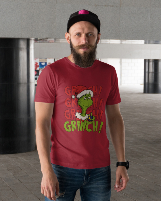 Tricou unisex 100% bumbac Colectia Grinch Christmas, sarbatori de Craciun [1]