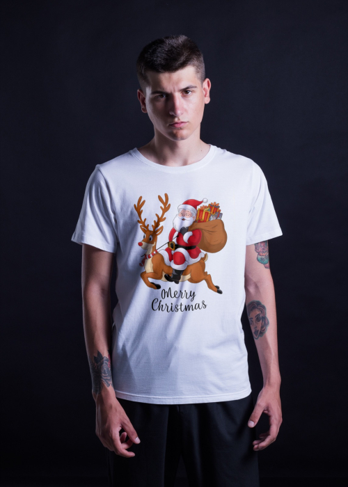 Tricou unisex 100% bumbac Colectia Christmas, sarbatori de Craciun [1]