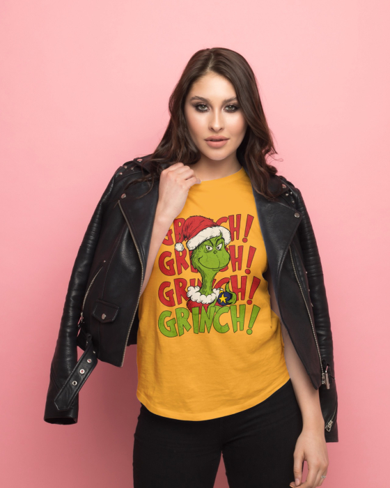 Tricou unisex 100% bumbac Colectia Grinch Christmas, sarbatori de Craciun [1]