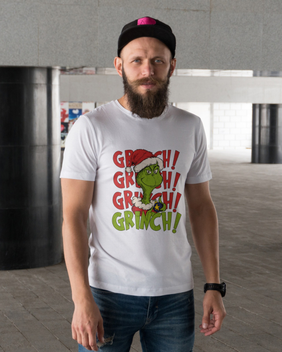 Tricou unisex 100% bumbac Colectia Grinch Christmas, sarbatori de Craciun [1]