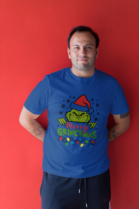 Tricou unisex 100% bumbac Colectia Grinch Christmas, sarbatori de Craciun [1]