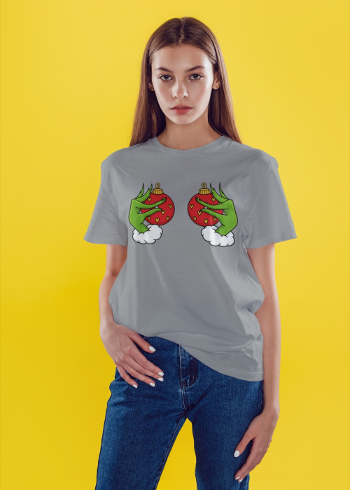 Tricou unisex 100% bumbac Colectia Grinch Christmas, sarbatori de Craciun [1]