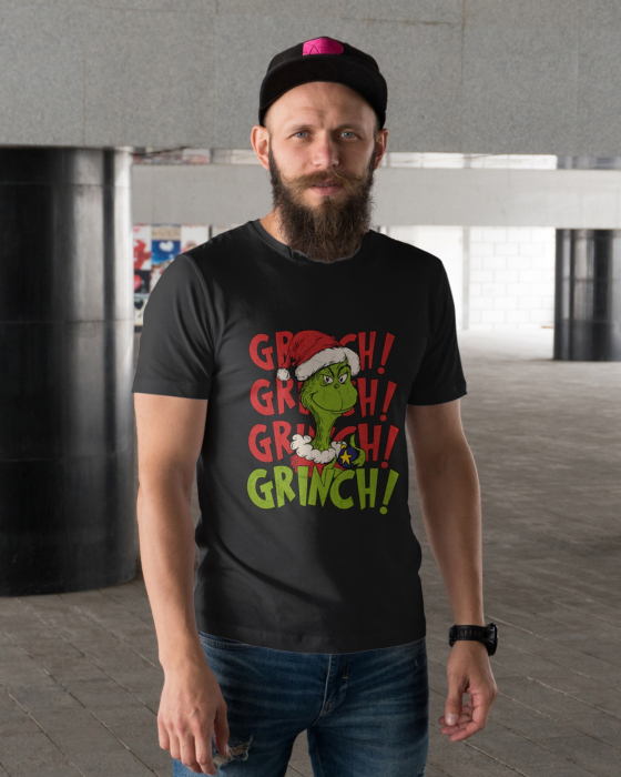 Tricou unisex 100% bumbac Colectia Grinch Christmas, sarbatori de Craciun [1]