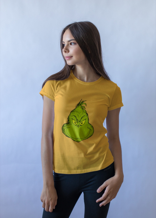 Tricou unisex 100% bumbac Colectia Christmas, Grinch sarbatori de Craciun [1]