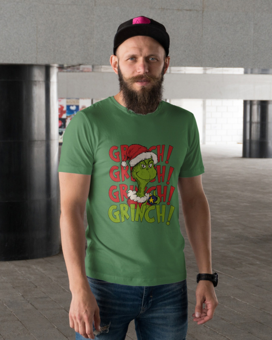 Tricou unisex 100% bumbac Colectia Grinch Christmas, sarbatori de Craciun [1]