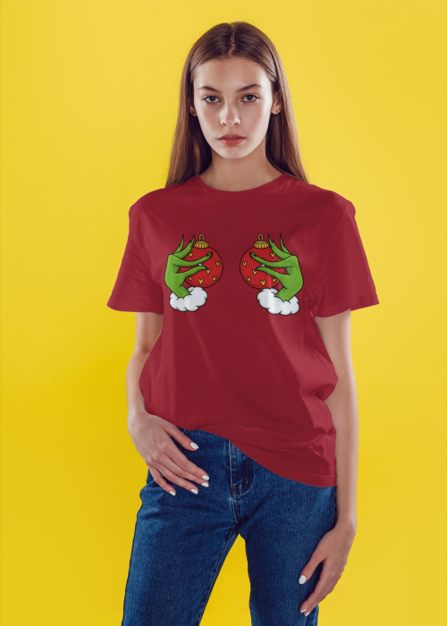 Tricou unisex 100% bumbac Colectia Grinch Christmas, sarbatori de Craciun [1]