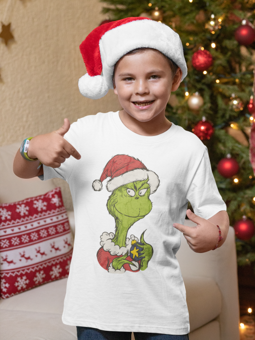 Tricou 100% bumbac unisex pentru copii Colectia Craciun – Modele pentru Baieti si Fete cu Grinch, Christmas si Personaje de Sarbatori [1]