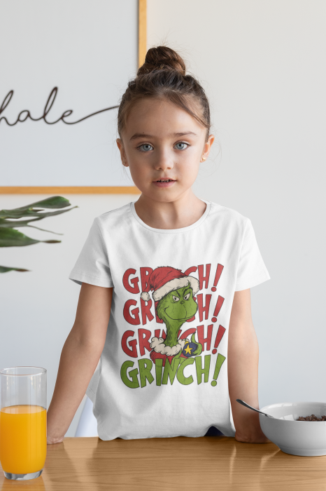 Tricou 100% bumbac unisex pentru copii Colectia Craciun – Modele pentru Baieti si Fete cu Grinch, Christmas si Personaje de Sarbatori [1]