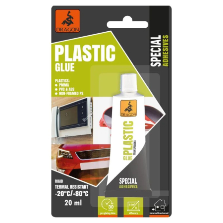 Home&deco - Adeziv puternic pentru reparatii plastic, 20 ml, galben