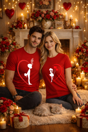 Valentine's Day - Set 2 Tricouri Unisex Cuplu Valentine’s Day