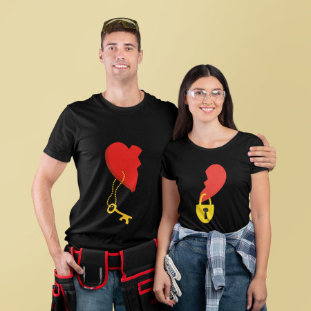 Seturi pentru cupluri - Set 2 tricouri pentru cuplu bumbac 100%