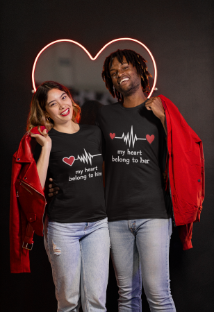 Pentru barbati - Set 2 tricouri pentru cuplu bumbac 100%