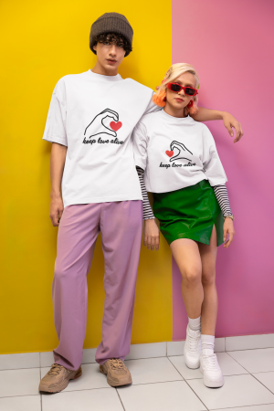 Seturi pentru cupluri - Set 2 tricouri pentru cuplu bumbac 100%