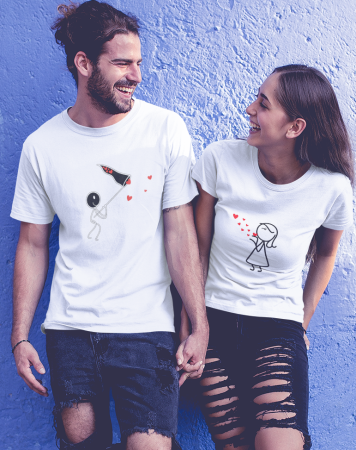 Seturi pentru cupluri - Set 2 tricouri pentru cuplu bumbac 100%