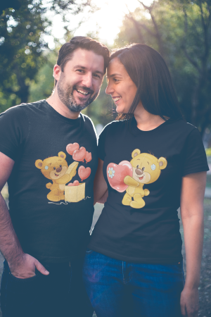 Seturi pentru cupluri - Set 2 tricouri pentru cuplu bumbac 100%