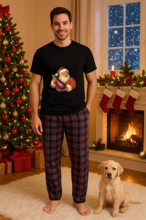 Pijamale barbati - Set pijamale barbati bumbac Colectia Christmas, sarbatori de Craciun