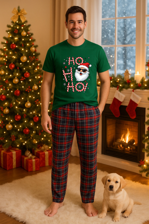 Pijamale barbati - Set pijamale barbati bumbac Colectia Christmas, sarbatori de Craciun