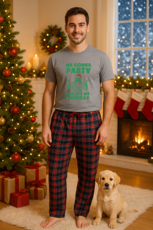 Pijamale barbati - Set pijamale barbati bumbac Colectia Christmas, sarbatori de Craciun