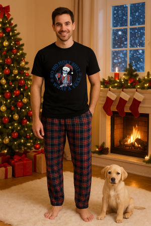 Pijamale barbati - Set pijamale barbati bumbac Colectia Christmas, sarbatori de Craciun