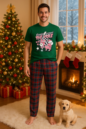 Pijamale barbati - Set pijamale barbati bumbac Colectia Christmas, sarbatori de Craciun