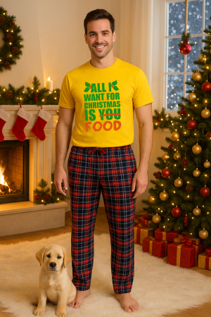 Pijamale barbati - Set pijamale barbati bumbac Colectia Christmas, sarbatori de Craciun